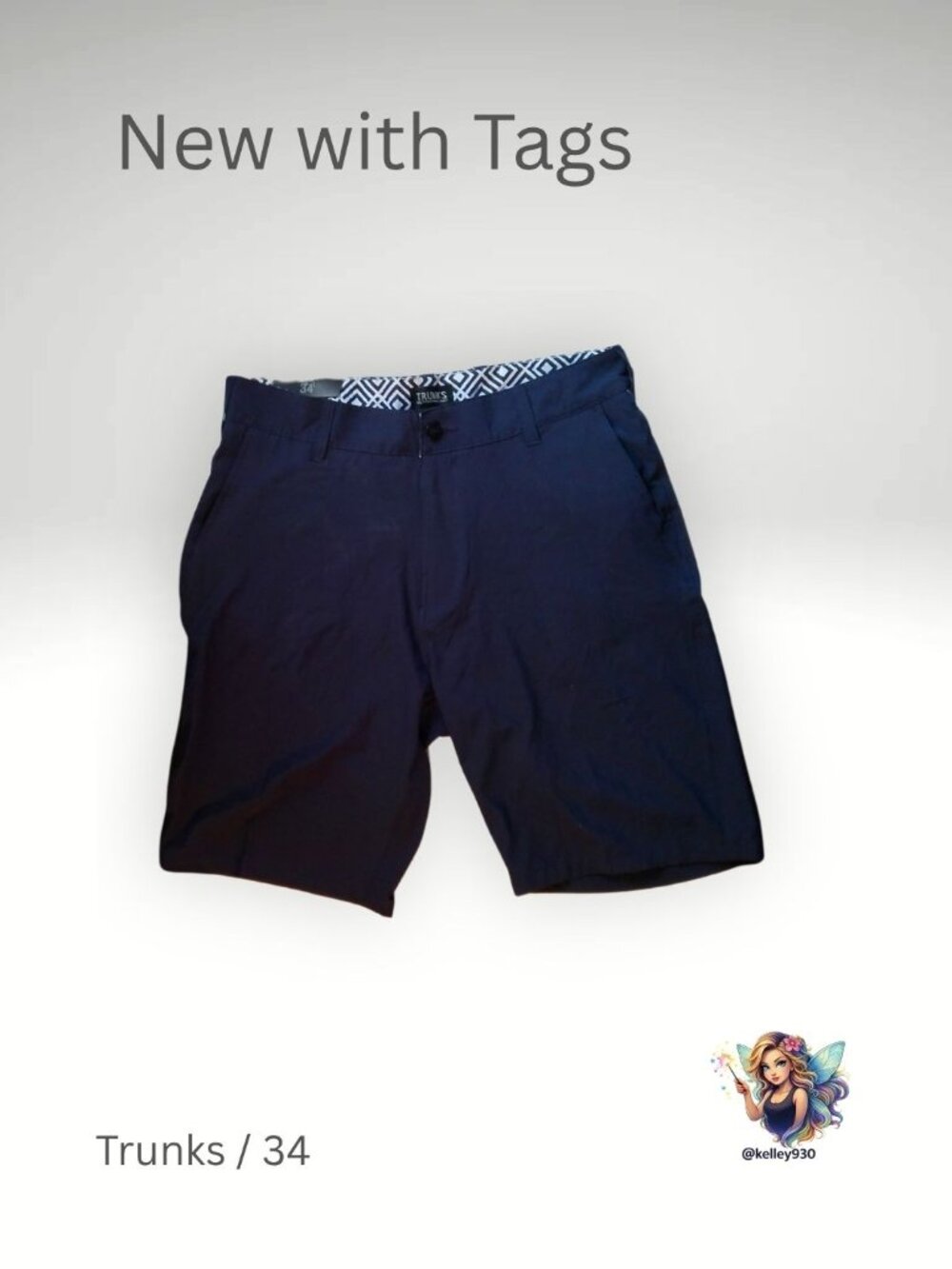 Trunks Multi Function Shorts Men's Size 34 Navy Blue Stretch Quick Dry NWT
